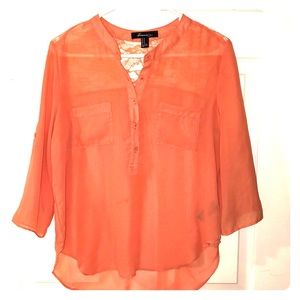 Forever 21 Salmon 3/4 Sleeve Blouse